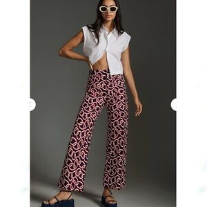 Anthropologie Maeve The Colette Cropped Wide-Leg Ponte Pants